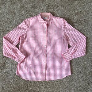 Vineyard Vines Pink Gingham Button Down Long Sleeve Shirt Excellent Condition